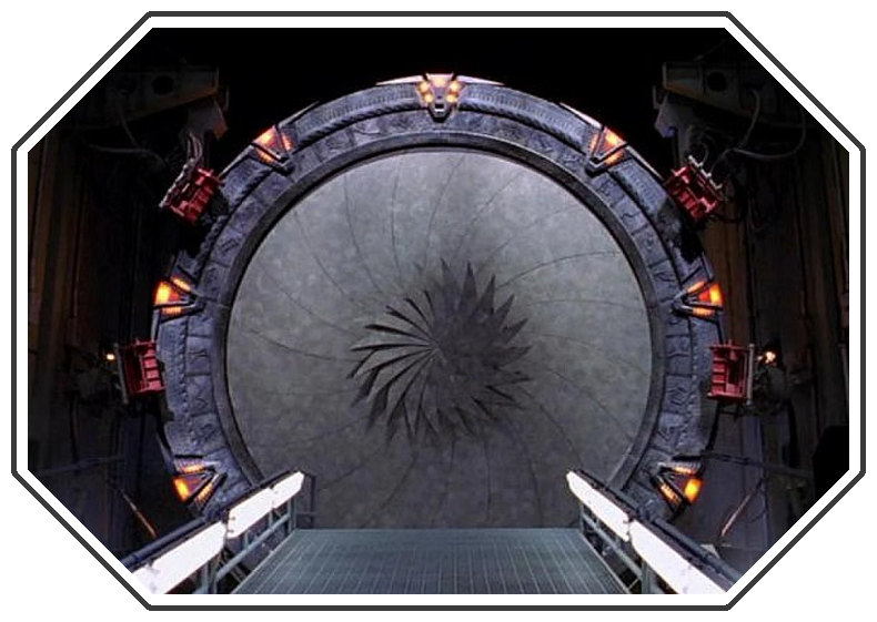Stargate SG-1 stargate with the iris closed.
