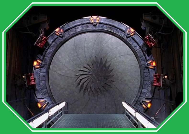 Stargate SG-1 stargate with the iris closed.